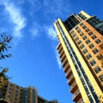 tall building blue sky